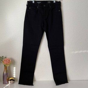 NWOT AG Adriano Goldschmied The Prima Frayed Ankle Cigarette Jeans - Black